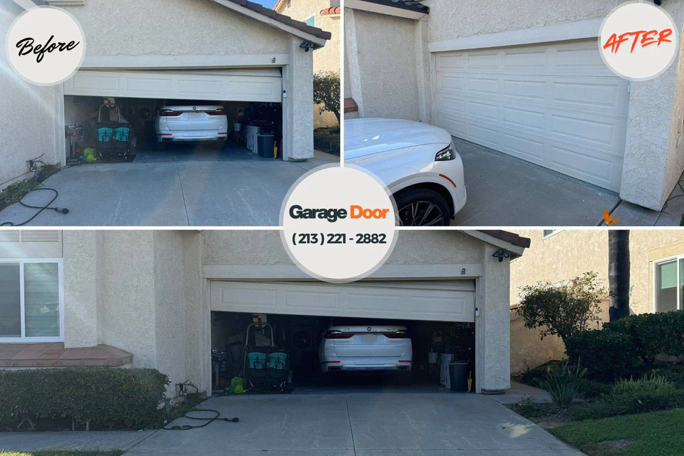 Before and after: garage door repair Maryland Heights, MO
